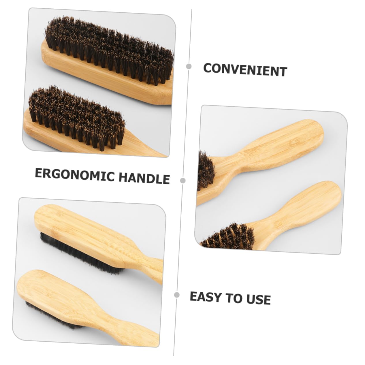 Beavorty 2-Pack Beard Brush & Comb Set for Men - Boar Bristle Beard Brush, Mustache Comb, Eyebrow Grooming Kit - Perfect for Beard Trimming, Styling & Dust Removal - Ideal Gift for Men's Grooming Routine, Travel & Daily Use