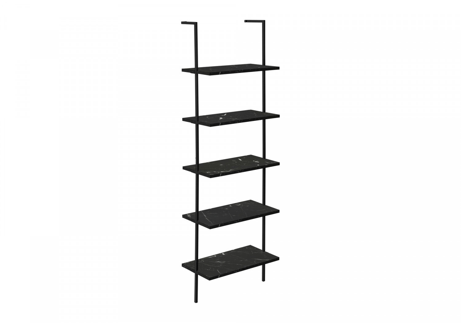 Vale Bookcase - Modern Marble Black Bookshelf for Home & Office - Stylish Storage Solution for Books, Decor & Essentials
