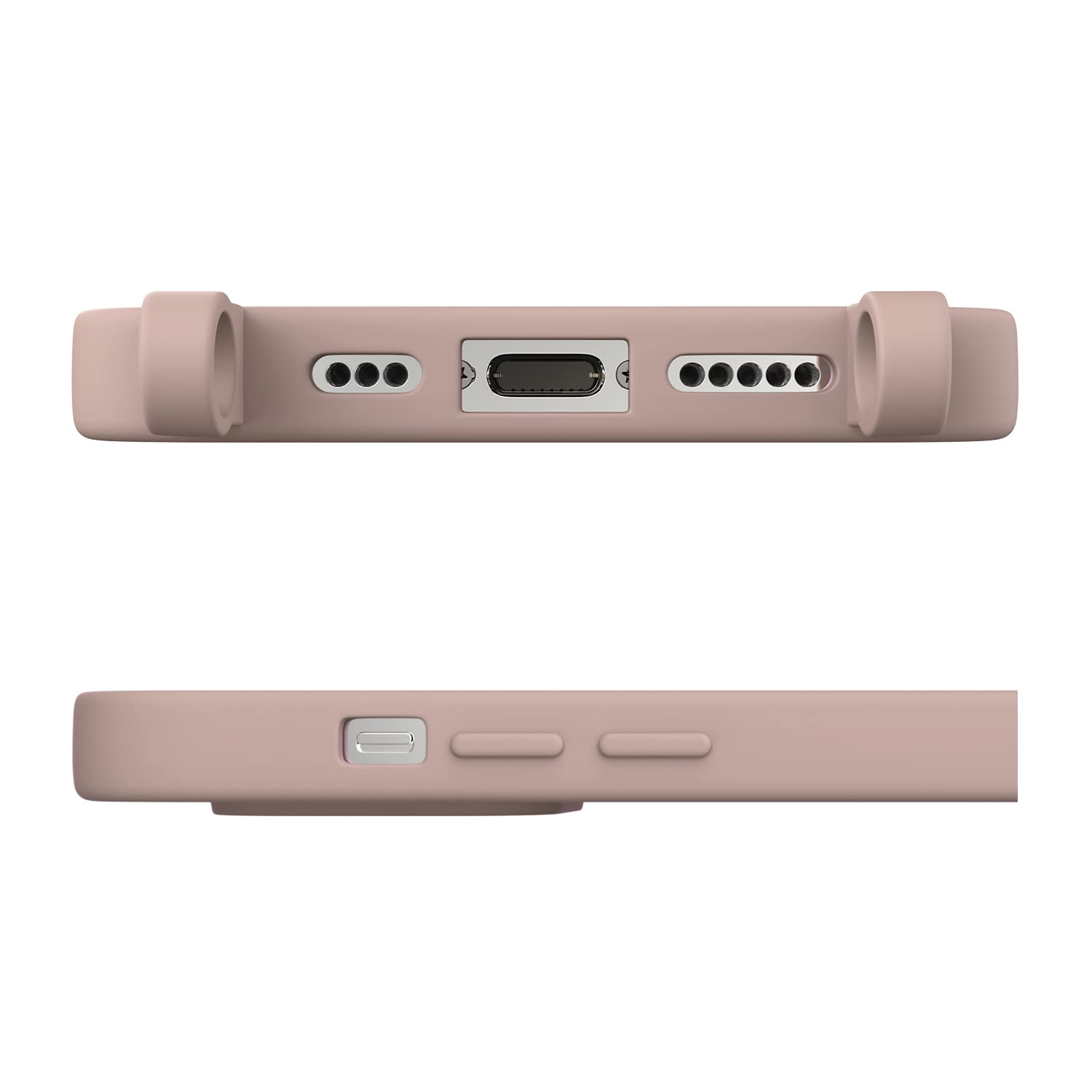 ZTOFERA Liquid Silicone Shock-Absorbent Crossbody Phone Case for iPhone 13 Pro (6.1 Inch) - Pink Soft Cover with Adjustable Neck Strap & Bumper Protection | Perfect for Outdoor Activities, Travel, and Daily Use