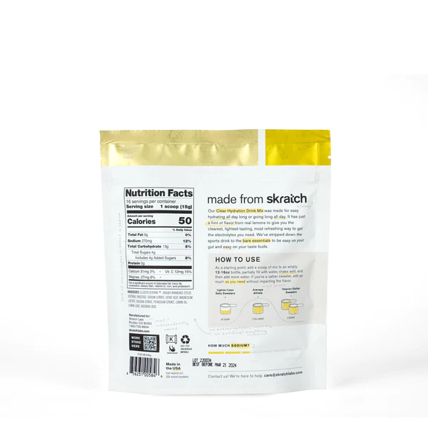 Skratch Labs Clear Hydration Drink Mix - Electrolyte Powder for Sports, Workouts & Recovery - Light Flavor for Active Lifestyles