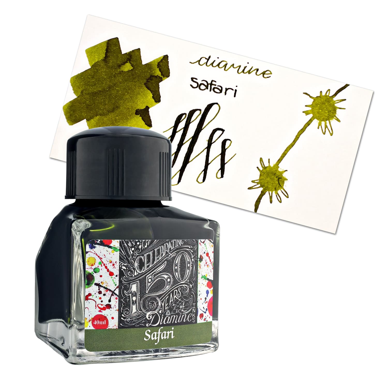 Diamine 150th Anniversary Safari Fountain Pen Ink - 40mL Bottle for Calligraphy, Journaling & Letter Writing