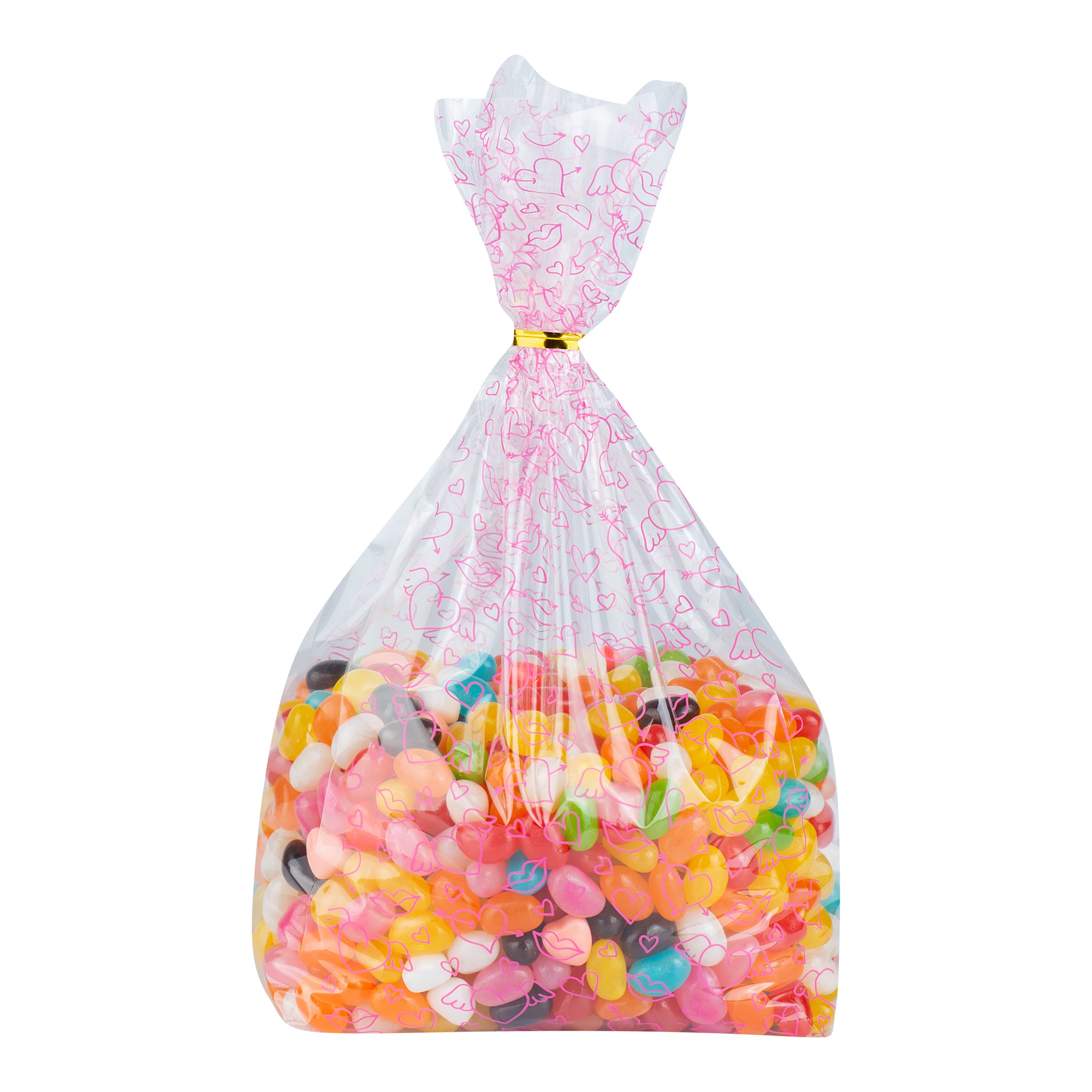 Winged Hearts Plastic Candy Bags - Gusseted 5 x 3 x 11 Inches - Bulk 4000 Count Box for Party Favors, Wedding Treats & Candy Packaging