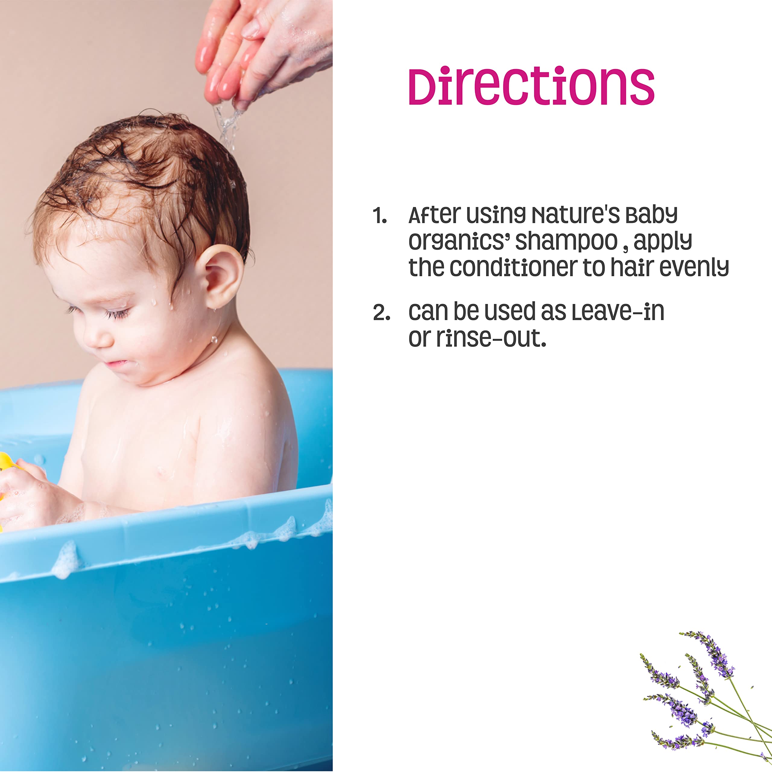 Nature's Baby Organics Baby Conditioner & Detangler for Sensitive Skin - Sulfate-Free, Fragrance-Free with Lavender Chamomile, 16 Oz (Pack of 2) - Gentle Hair Care for Newborns & Kids with Eczema or Allergies