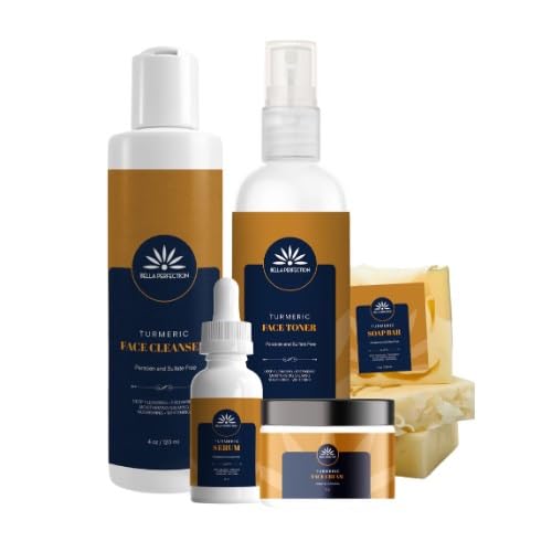 Ultimate Glow Turmeric Skincare Kit - 5 Piece Set with Cleanser, Toner, Serum, Face Cream & Bar Soap | Brightening & Anti-Aging Routine for Glowing Skin | Perfect for Daily Skincare & Self-Care