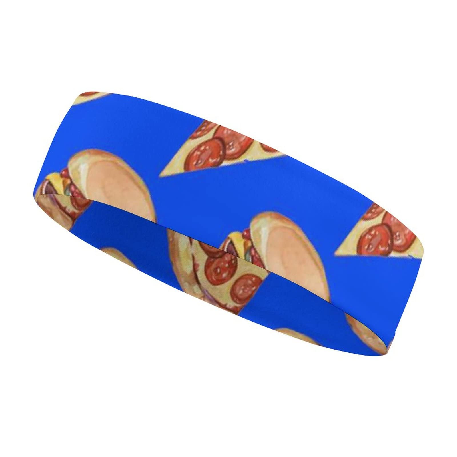 Aiyoolee Women's Cute Pizza Hamburger Pattern Sweatbands - Non-Slip Moisture Wicking Sports Headband for Workout, Running, Basketball & Skateboard - Perfect for Gym, Yoga & Outdoor Activities