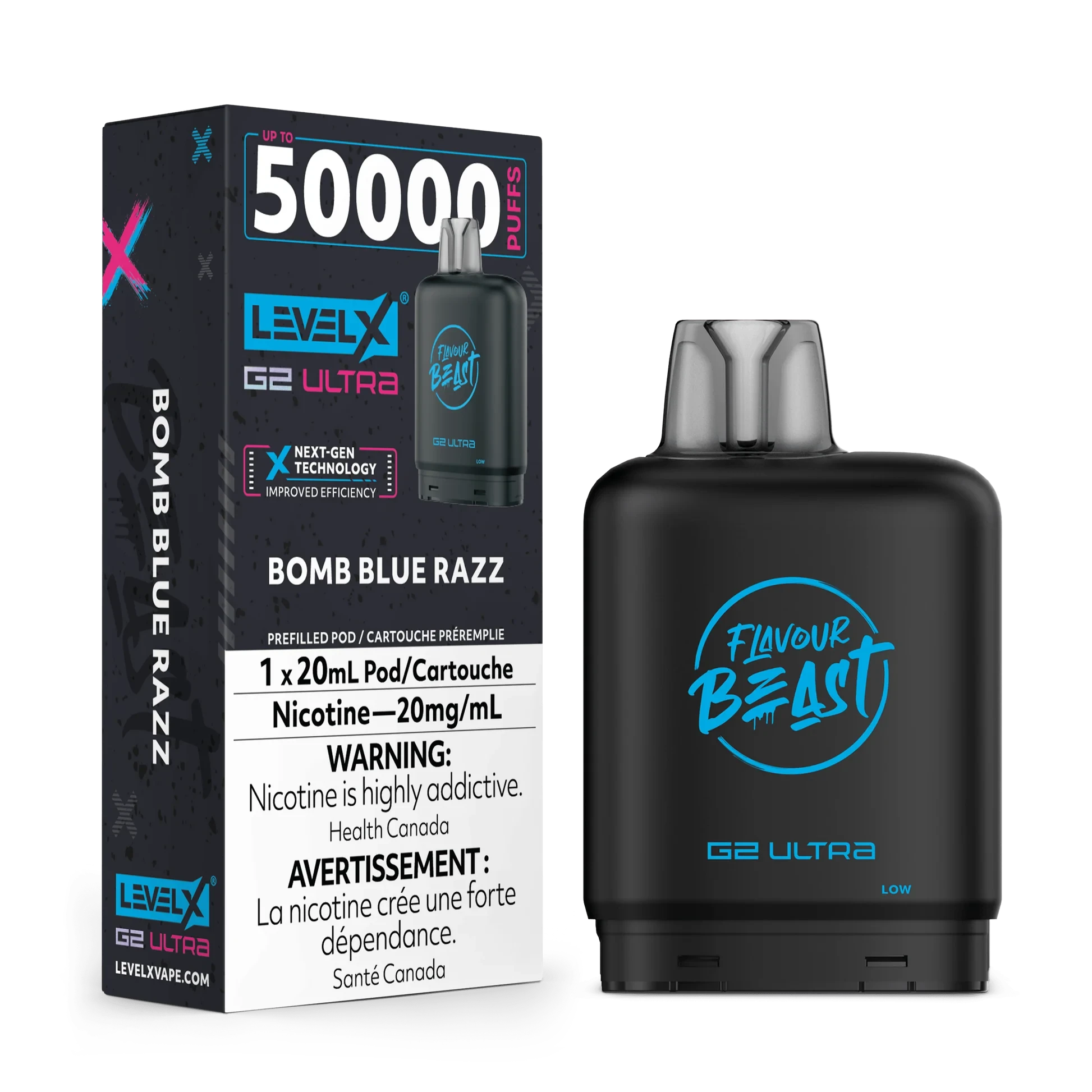Bomb Blue Razz Level X G2 Ultra - Premium Vape Juice for Smooth Flavor & Intense Clouds - Perfect for Vaping Enthusiasts & Cloud Chasers