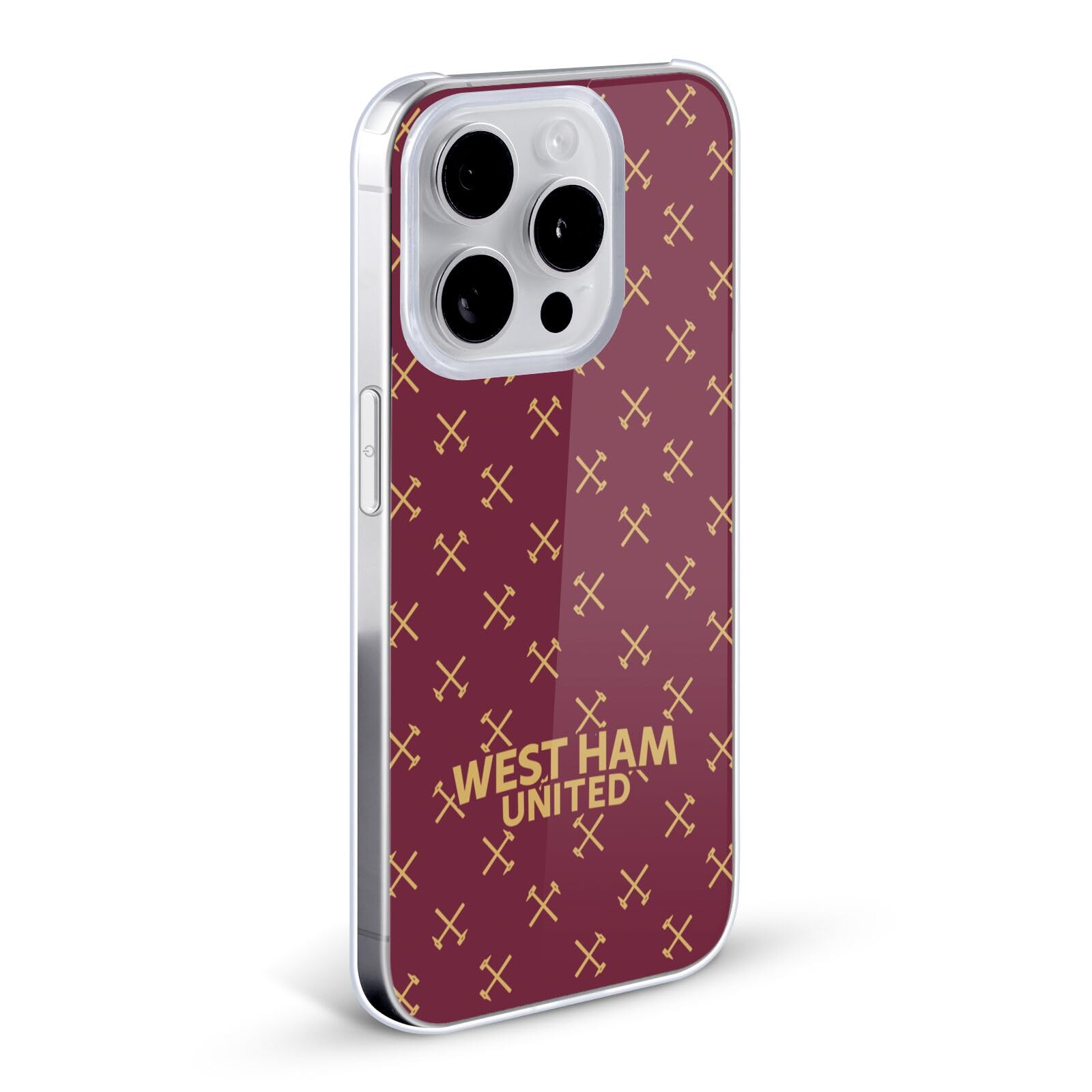 Officially Licensed West Ham United FC Hard Back Phone Case for Apple iPhone X/Xs - Durable Protection with Hammer Marque Design - Perfect for Football Fans & Match Days