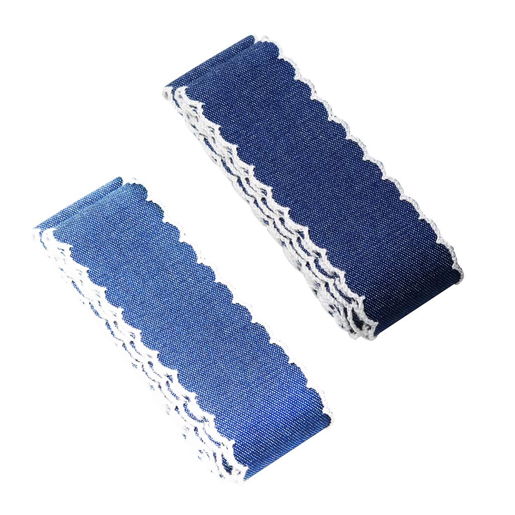 Oshhni 4 Yards Denim Lace Ribbon - DIY Hair Bows, Sewing Bands, Crafting Trim for Hair Accessories, Scrapbooking & Home Decor