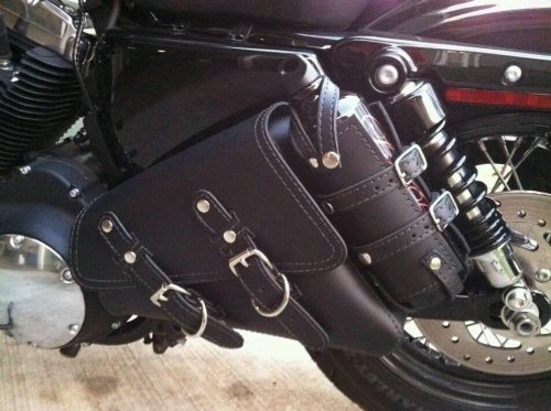 STURGIS SL701 Motorcycle Solo Saddlebag - Waterproof Side/Swing Arm Bag for Harley Davidson Sportster - Perfect for Road Trips & Daily Commuting