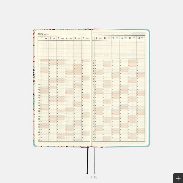 Hobonichi Techo 2025 Planner - Weekly Horizontal Layout Hardcover Notebook, January Start with Monday Format | English Edition | Perfect for Journaling, Scheduling & Productivity (Tanabata Decorations Art Cover)