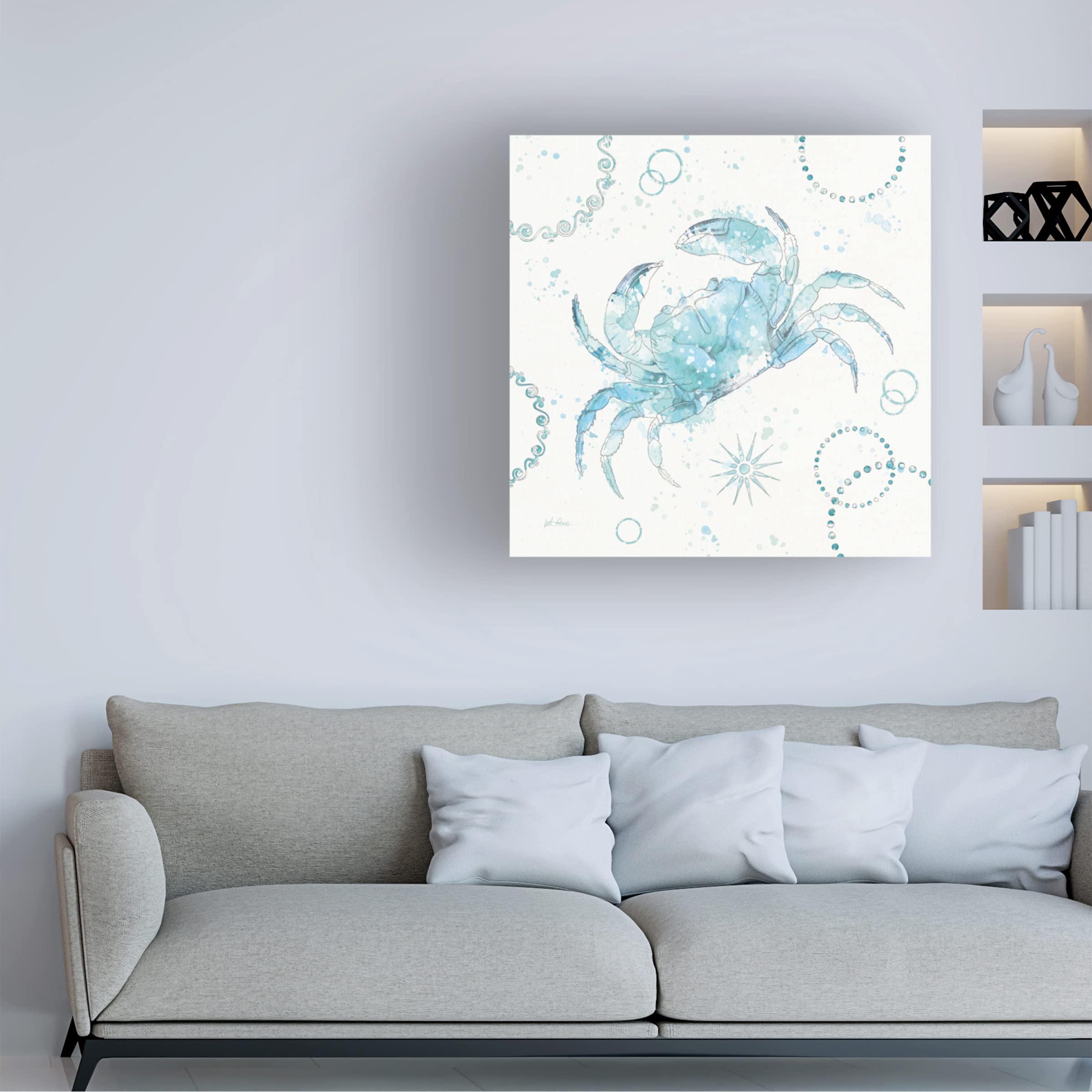 Trademark Fine Art 'Cedar Waxwing Border' Canvas Wall Art Print by Kathrine Lovell - Nature Inspired Bird Painting for Living Room, Bedroom & Office Decor