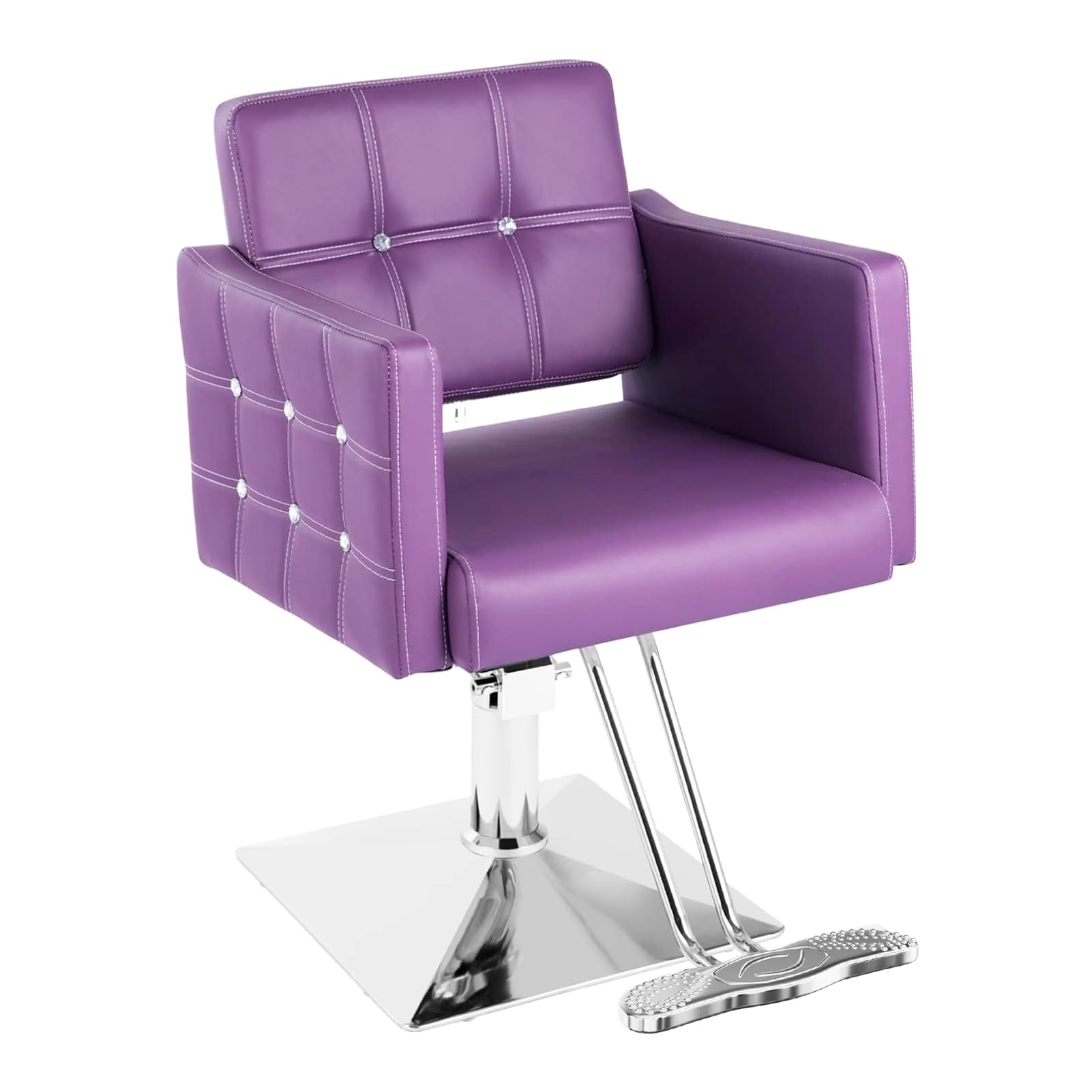 Dangvivi Purple Hydraulic Salon Chair - Adjustable Height Hair Stylist & Barber Chair for Home & Professional Use | Perfect for Hair Salons, Barber Shops & Home Styling Stations