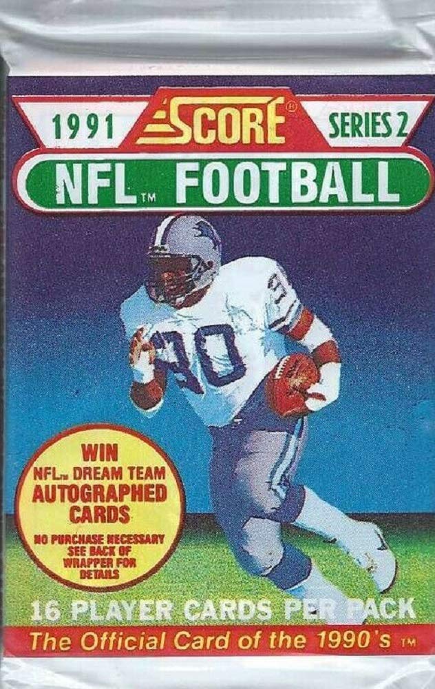 1991 Score NFL Football Series 2 Trading Cards - 16 Cards per Pack - Official 1990s Collectible - Perfect for Sports Memorabilia Collections & Nostalgic Gift Giving
