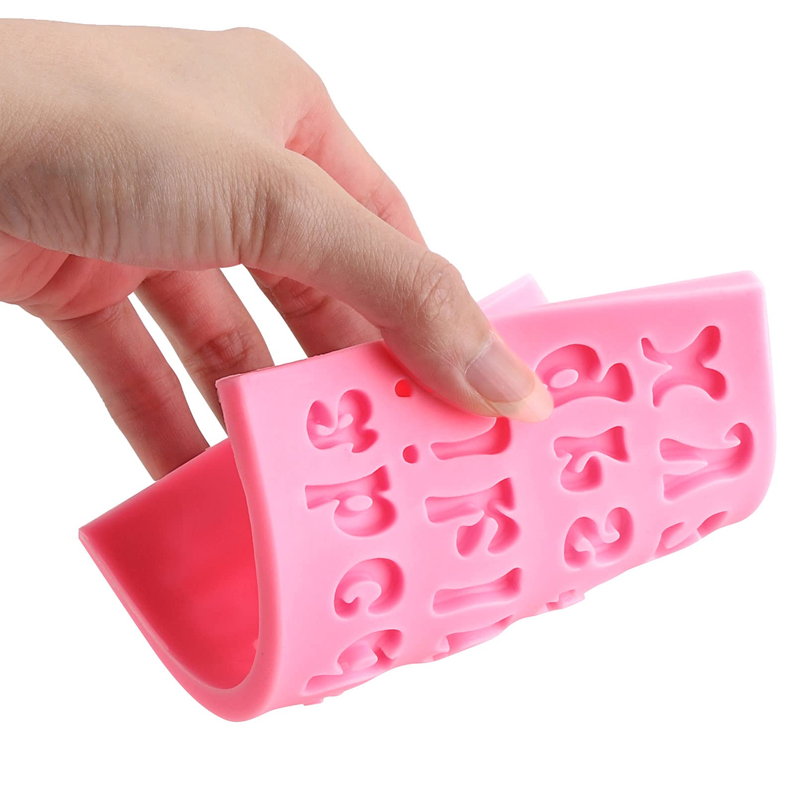 5-Piece Silicone Letter and Number Molds Set (0-9, A-Z) for Baking, Candy Making, Cake Decorating - Perfect for Chocolate Covered Strawberries, Cupcakes & DIY Desserts