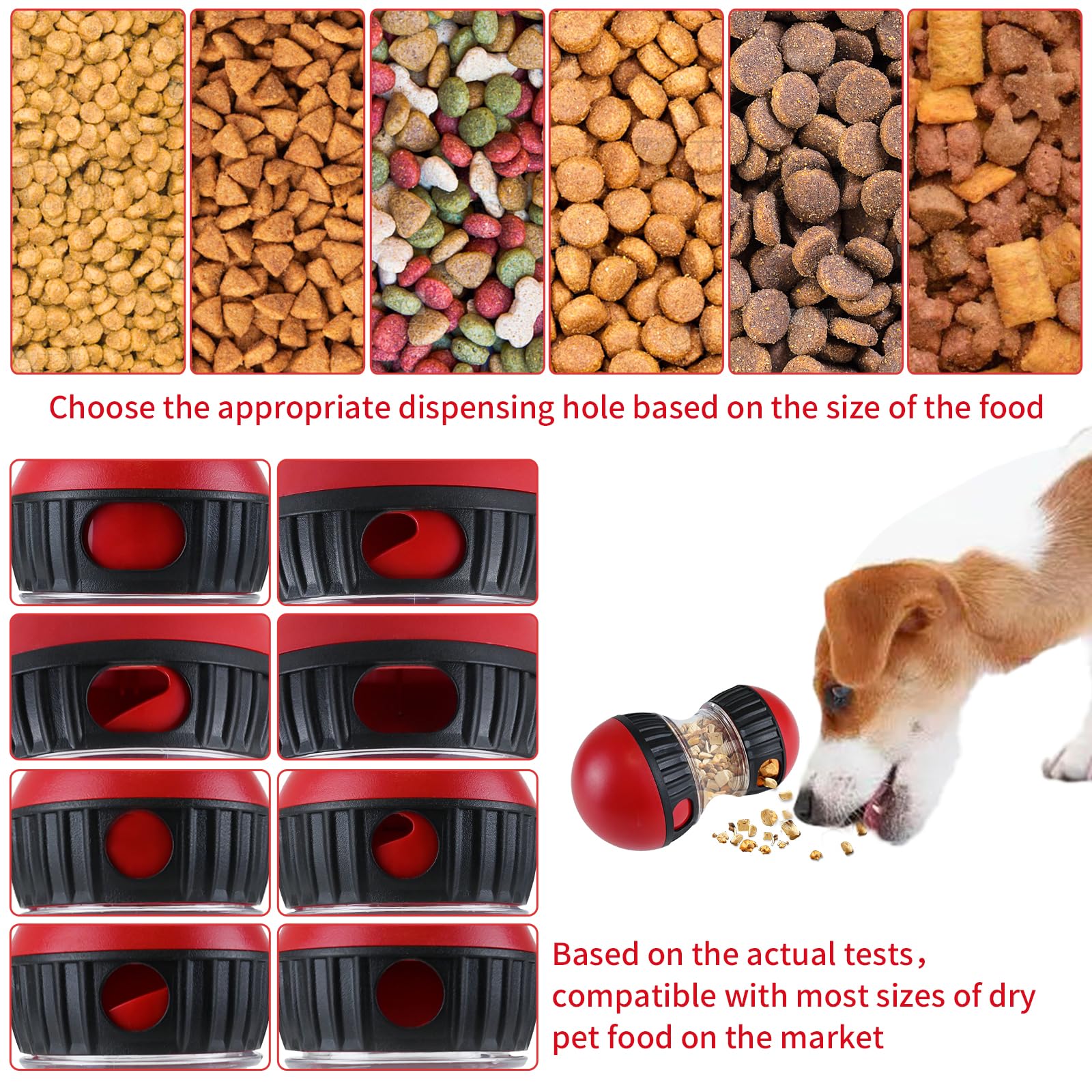 Interactive Treat Dispensing Dog Toys - Mental Stimulation Puzzle Toy for Small Dogs - Red - Perfect for Boredom Relief & Training Rewards
