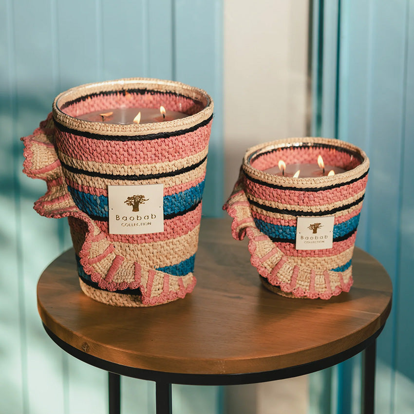 Baobab Collection Fety Mandihi Pink Scented Candle - Luxury Home Fragrance for Relaxation & Romantic Ambiance