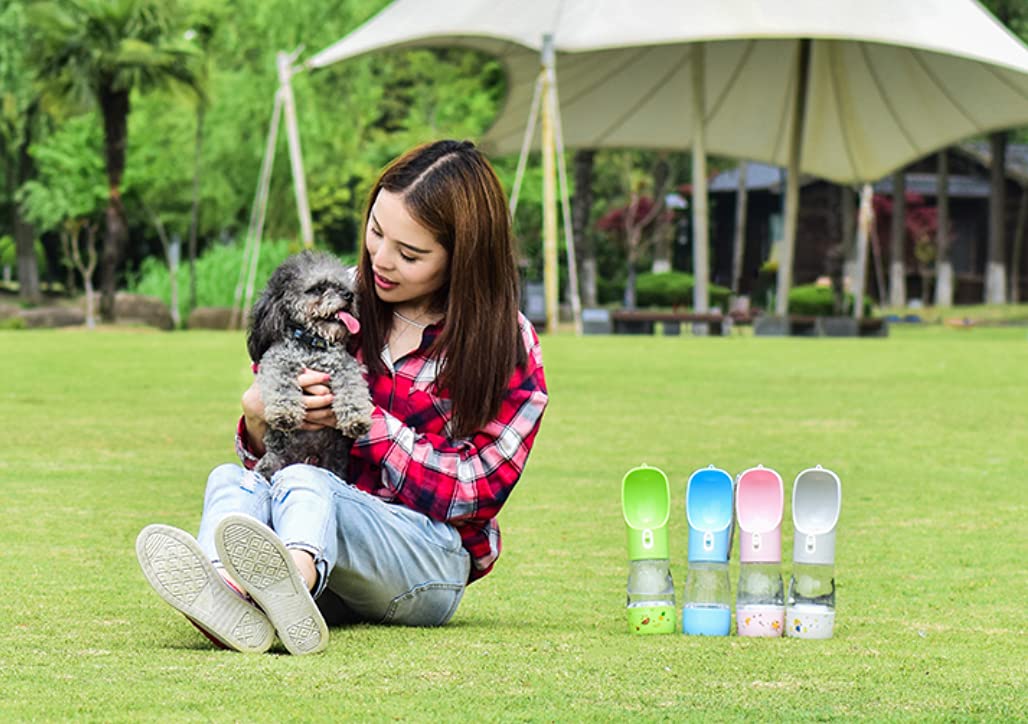 Portable Leak-Proof Dog Water Bottle & Food Dispenser - Outdoor Travel Water Bowl for Dogs and Cats (Blue) - Perfect for Hiking, Camping, and Daily Walks