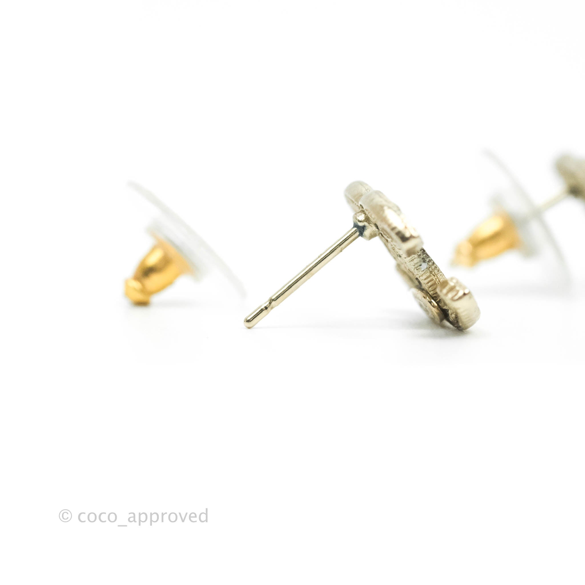 Chanel CC Logo Earrings 14K Gold Plated - Elegant Luxury Jewelry for Women, Perfect for Parties, Weddings & Special Occasions