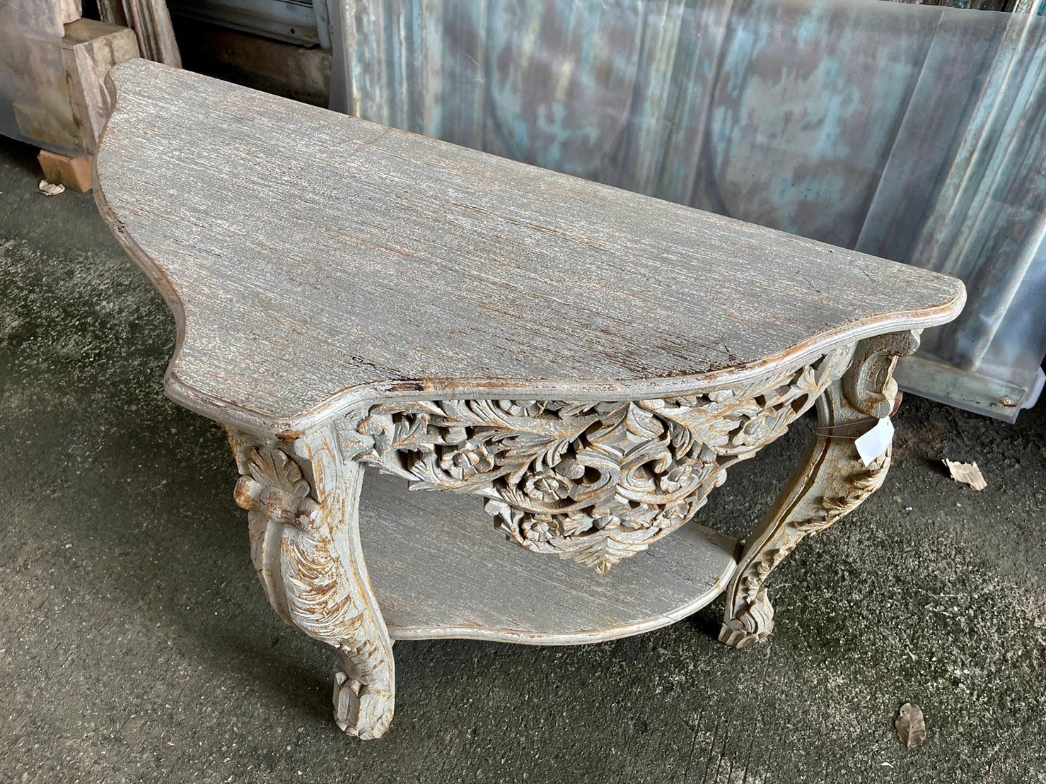 Exquisite French Arched Hand-Carved Indian Solid Wood Console Table - Elegant Entryway & Hallway Decor for Home & Office