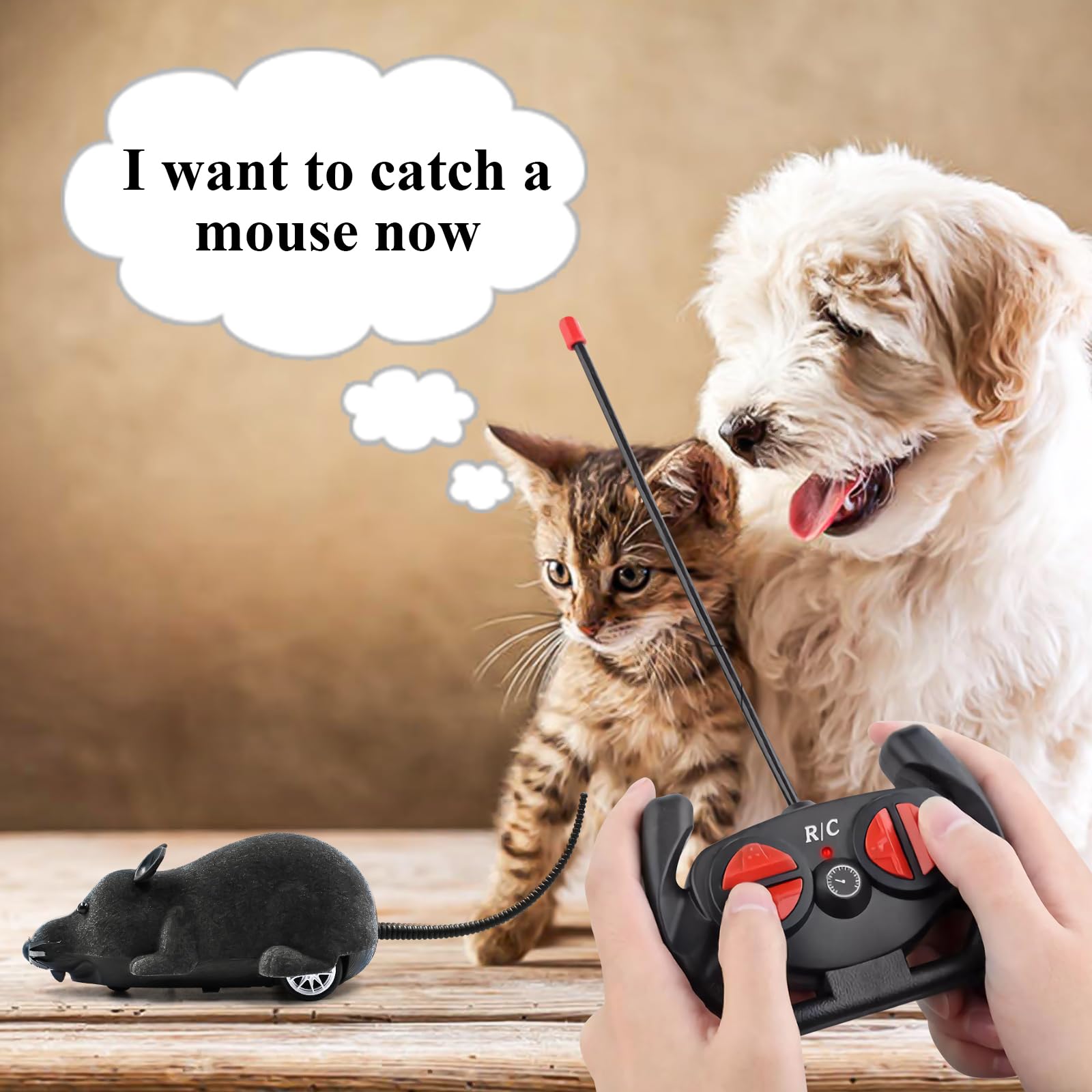 Aerbee Remote Control Rat Toy - Electronic RC Mouse for Cats, Interactive Pet Toy with Realistic Movement & Sound - Funny Wireless Chasing Prank for Pets - Perfect for Playtime, Training & Halloween Pranks
