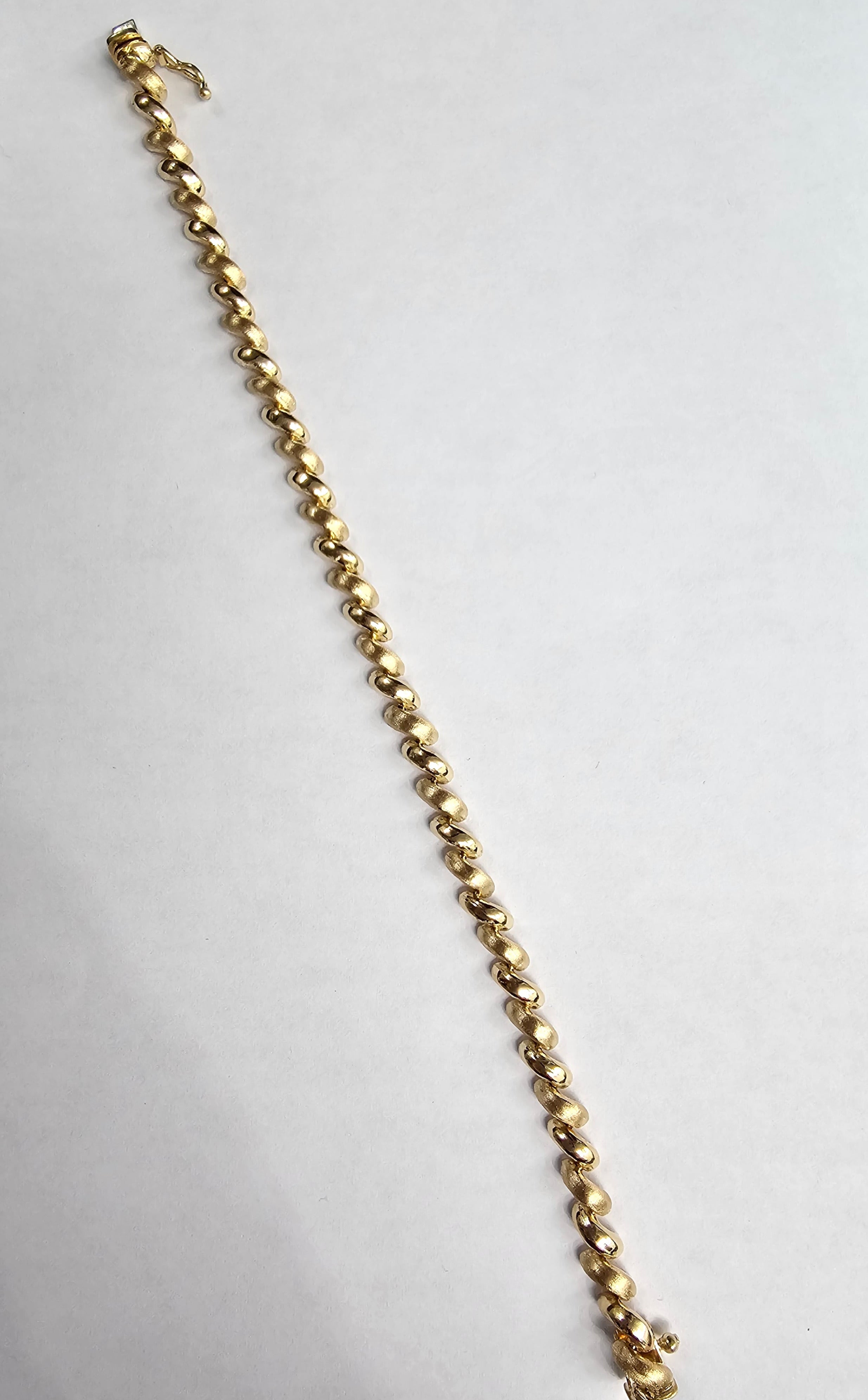 5MM San Marco Gold Link Chain Bracelet - Polished & Brushed Satin Finish - Elegant Jewelry for Women, Perfect for Parties, Weddings & Everyday Wear