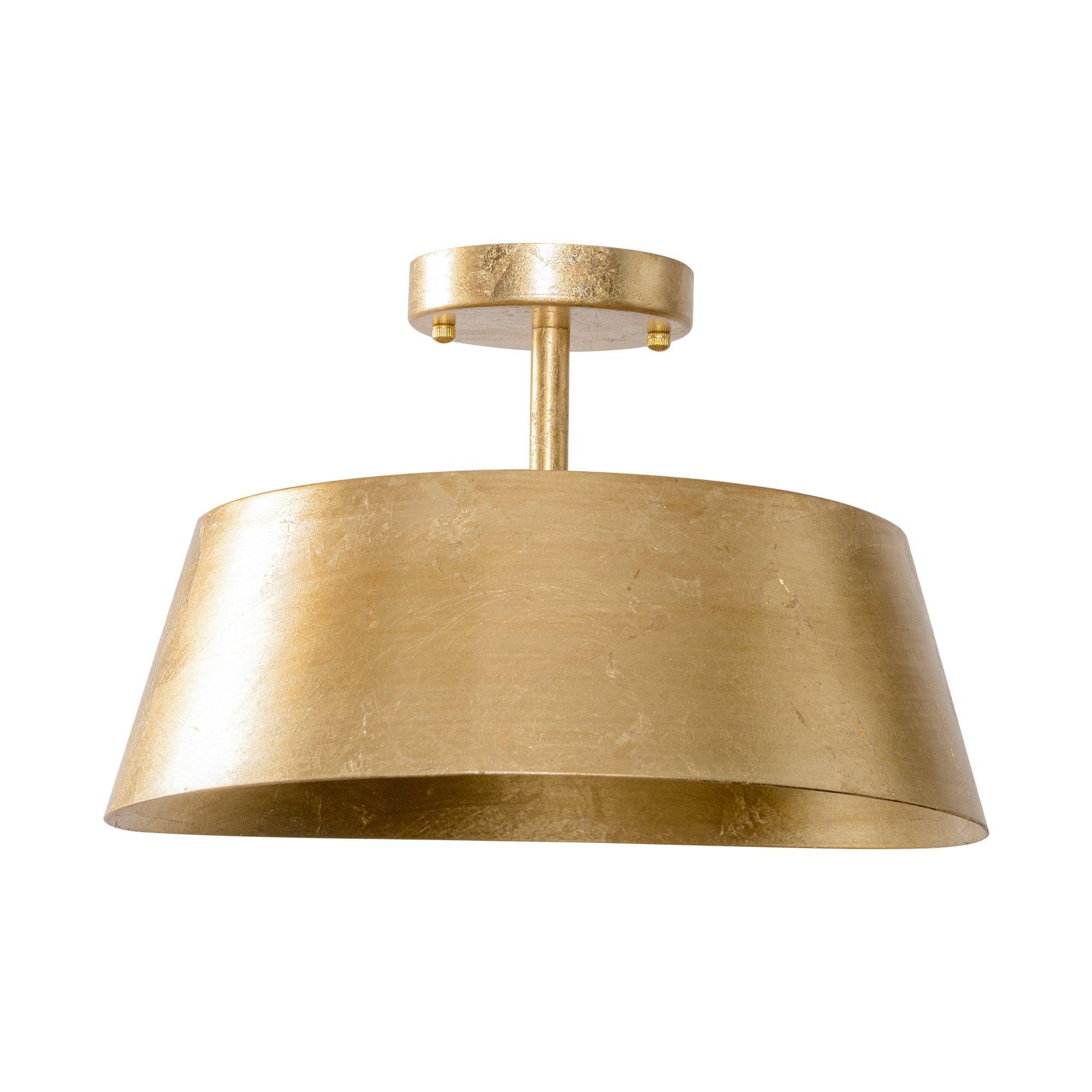 3-Light Golden Semi Flush Mount Ceiling Light Fixture - Modern & Elegant Lighting for Bedroom, Hallway, or Dining Room