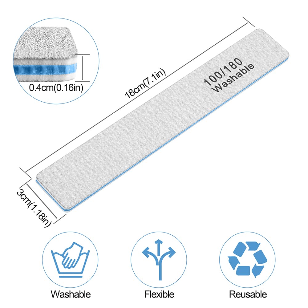 50 Pcs Nail File Set - 100/180 Grit Emery Boards for Acrylic & Natural Nails, Heavy Duty Nail Filler for Home, Salon & Professional Manicure/Pedicure Use - Strong Coarse Nail Files for Smoothing & Shaping