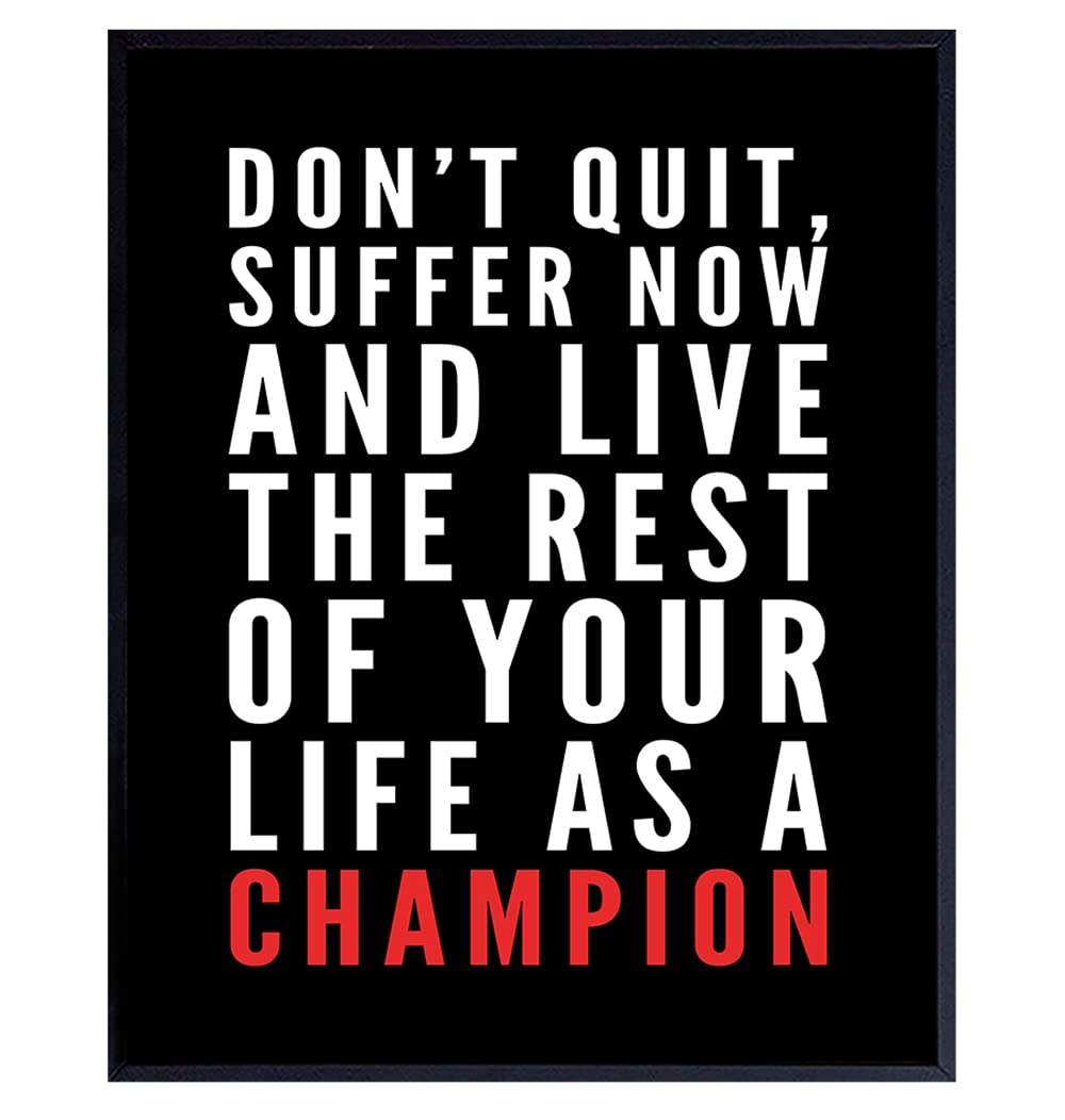 Inspirational Motivational Quote Wall Art Poster - Unique Home & Office Decor for Entrepreneurs, Coaches, Trainers & Boxing Fans - 8x10 Unframed Print - Perfect for Gym, Kids Room & Workspace Motivation