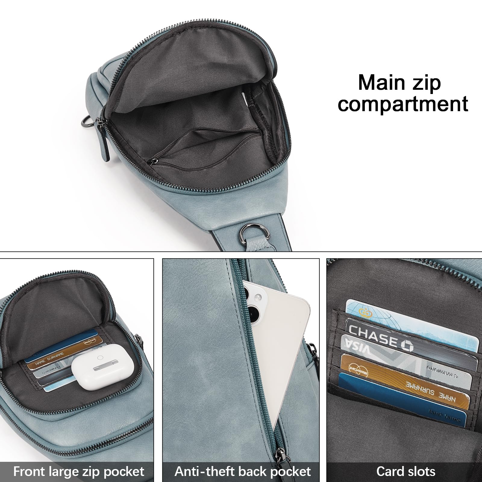 CLUCI Women's Leather Crossbody Bag & Sling Backpack - Stylish Travel Purse for Everyday Use, Commuting and Weekend Getaways