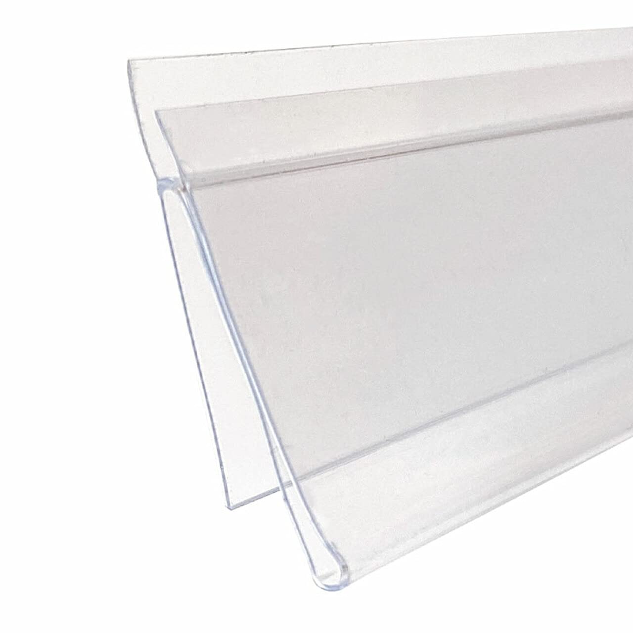 50 Pack Clear Plastic PVC Shelf Label Strips - 1.25