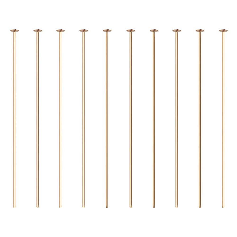 BENECREAT 100PCS 18K Real Gold Plated Flat Head Pins, 21 Gauge Satin Pins for DIY Jewelry Making, 45mm (1.8