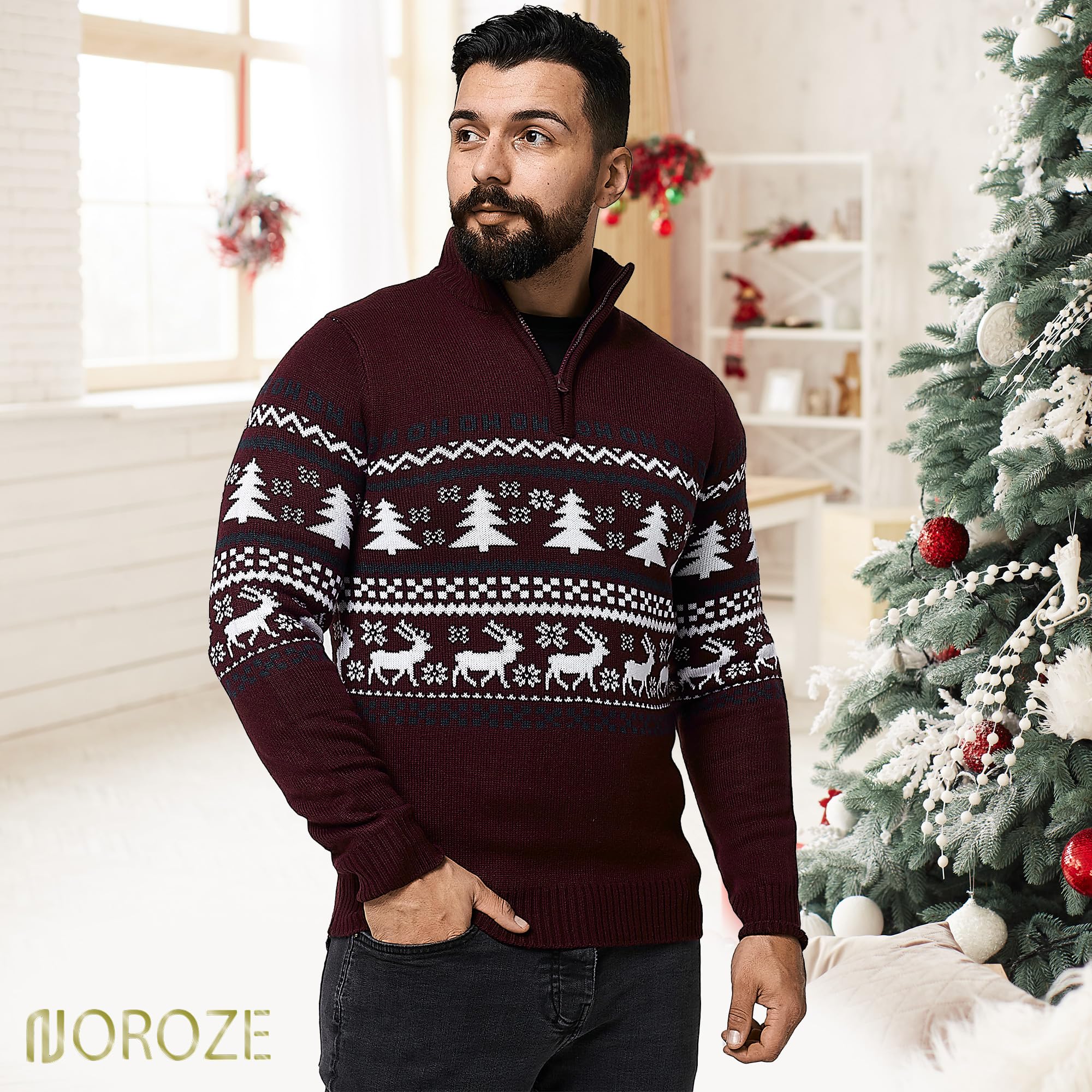 Festive Fair Isle Christmas Jumper - Unisex Knit Sweater for Men & Women (S-2XL) - Holiday Party Wear