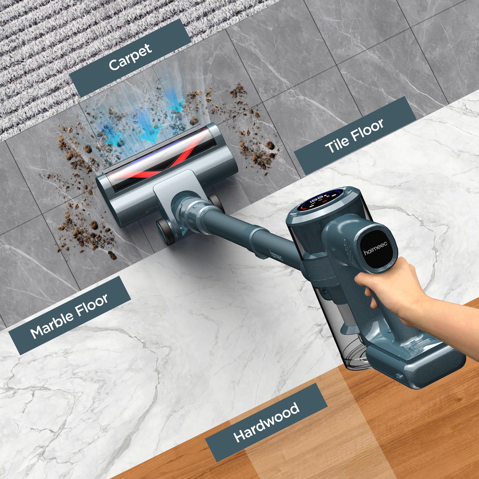 **Powerful 400W Cordless Stick Vacuum Cleaner - 33kPa Suction, Auto Mode, 50Min Runtime, LED Display, Rechargeable & Anti-Tangle - Lightweight for Home, Pet Hair, Carpets & Hard Floors - Perfect for Quick Cleanups & Pet Owners**