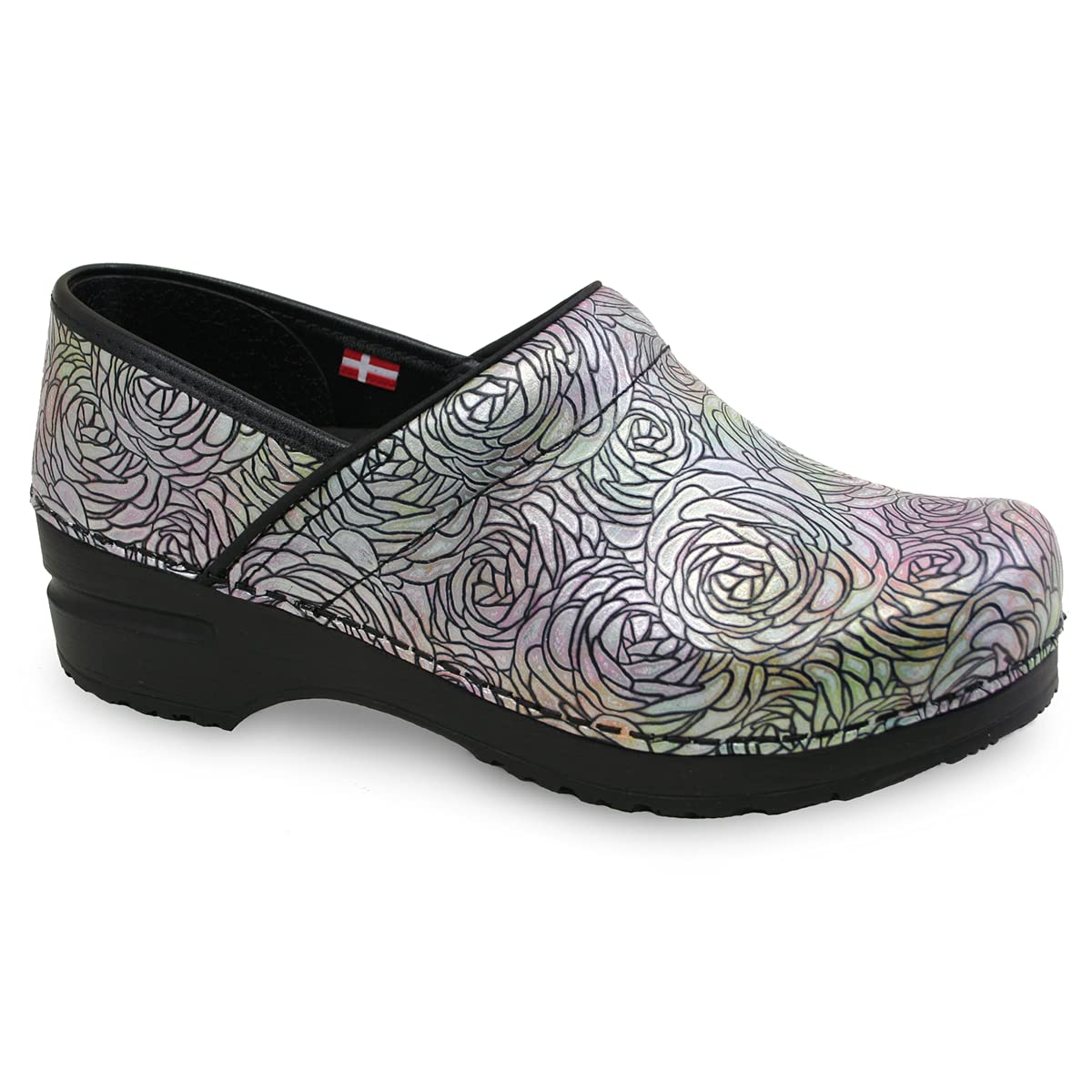 Sanita Mittersill Professional Clogs for Women - Arch Support Slip-On Shoes with Embossed Leather & Closed Back Design | APMA-Approved Comfort Footwear for Nurses, Chefs & Healthcare Workers