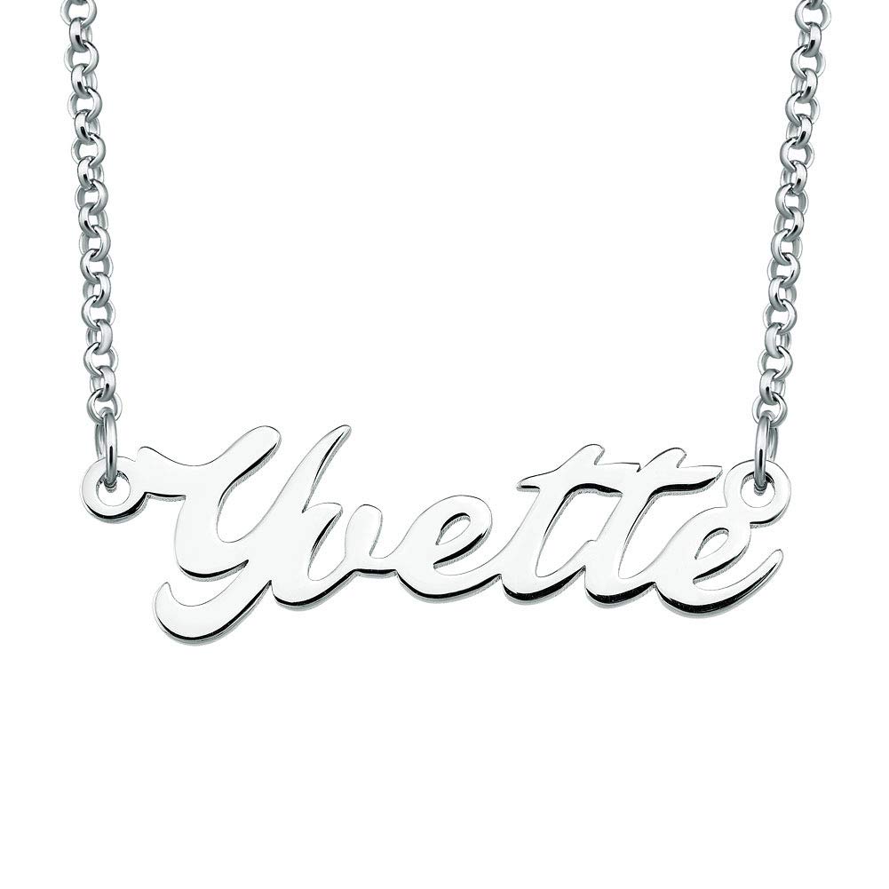 Personalized Silver Plated Name Necklace for Women - Custom Couple Gift - Perfect for Anniversaries, Valentine's Day & Romantic Occasions