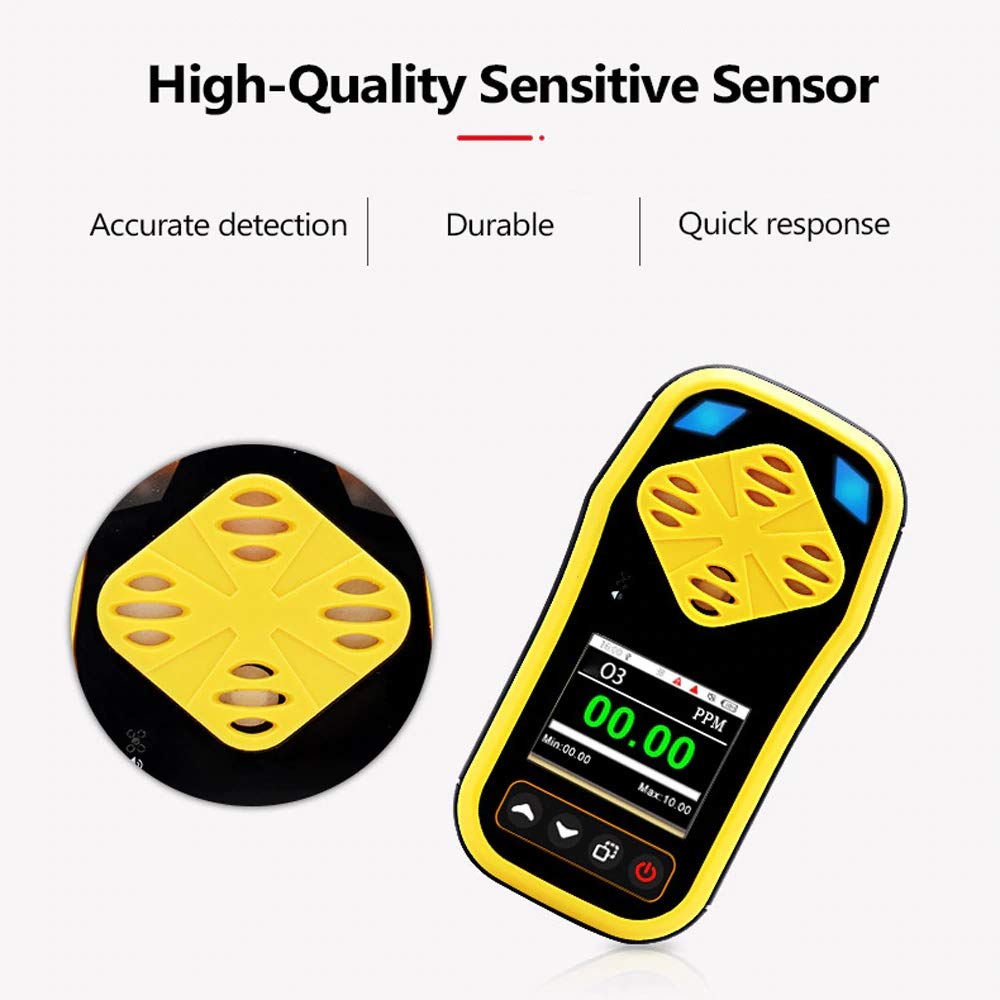 Portable Ozone Meter - O3 Gas Tester with Quick Sensing, Multiple Alarms & Rechargeable Battery | Handheld Ozone Detector for Air Quality Monitoring, Water Treatment & Industrial Safety | Data Recording & Concentration Analysis