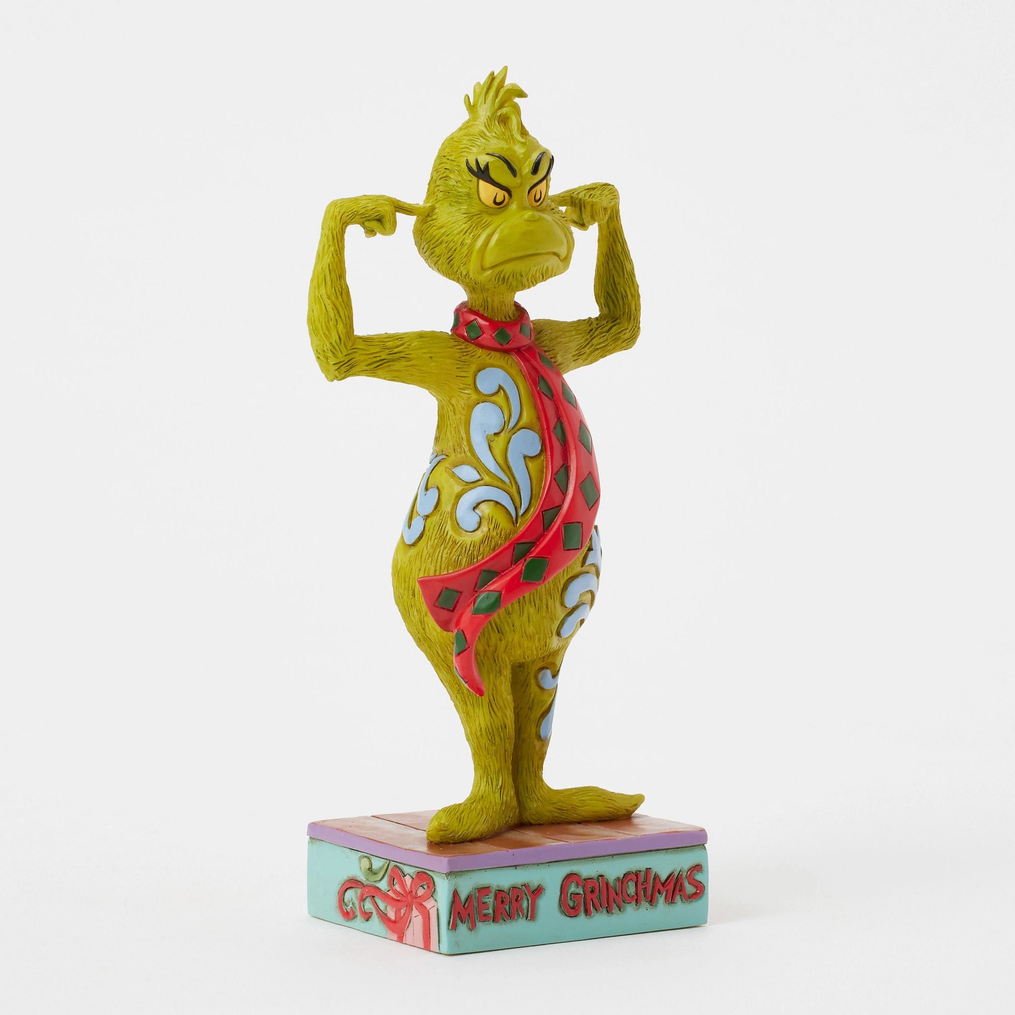 Grinch Plugging His Ears Figurine - Christmas Decor, Holiday Home Decoration, Whoville Collectible - Perfect for Xmas Tree, Mantel & Gift Giving