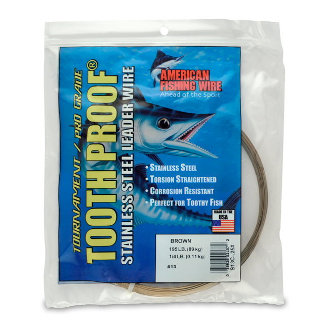 AFW Tooth Proof Stainless Steel Single Strand Leader Wire - 1/4 lb Coils for Fishing, Saltwater & Freshwater Angling - High Strength Abrasion Resistant Wire for Pike, Muskie & Shark Fishing
