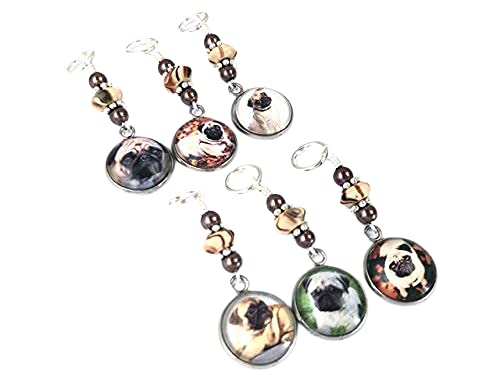 Pug Stitch Markers for Knitting & Crochet - Cute Dog-Themed Knitting Accessories - Perfect Gift for Knitters - Great for DIY Projects & Handmade Gifts