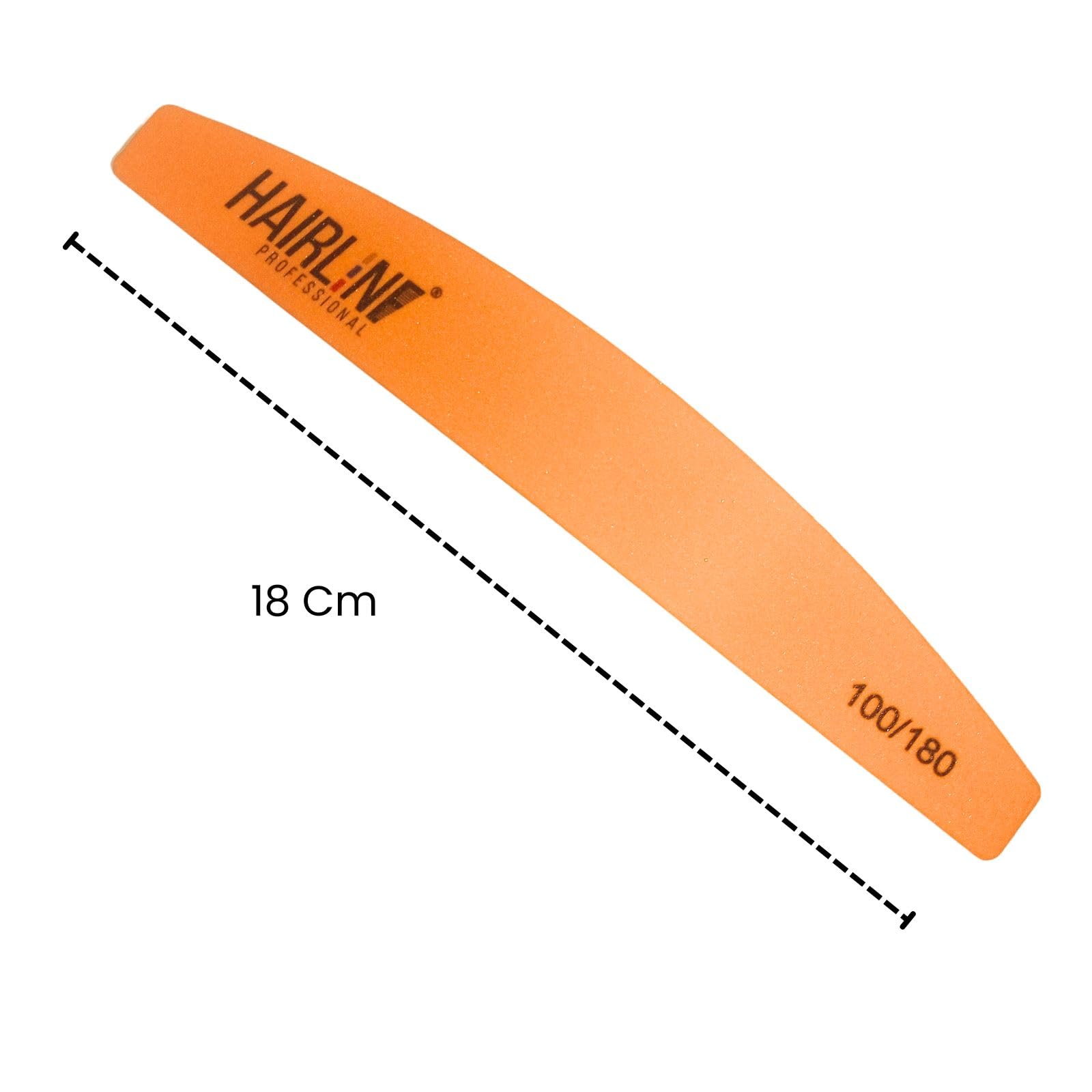 Professional Nail Buffer Sponge - 100/180 Grit Half Moon Shape for Manicure & Pedicure, Reusable & Washable (Orange) | Perfect for Salon, Home Use & Travel Nail Care