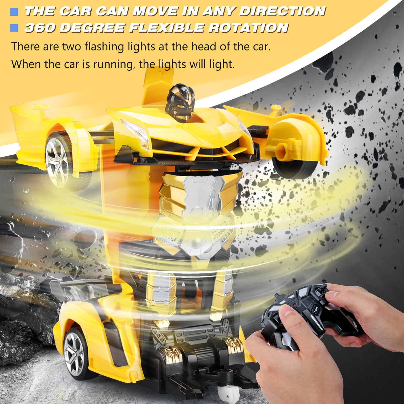 Best Remote Control Car Toys for Kids - Transforming RC Cars with One-Button 360° Rotation & Drifting - Cool Birthday Gifts for Boys & Girls - Perfect for Indoor Play, Outdoor Racing & STEM Learning
