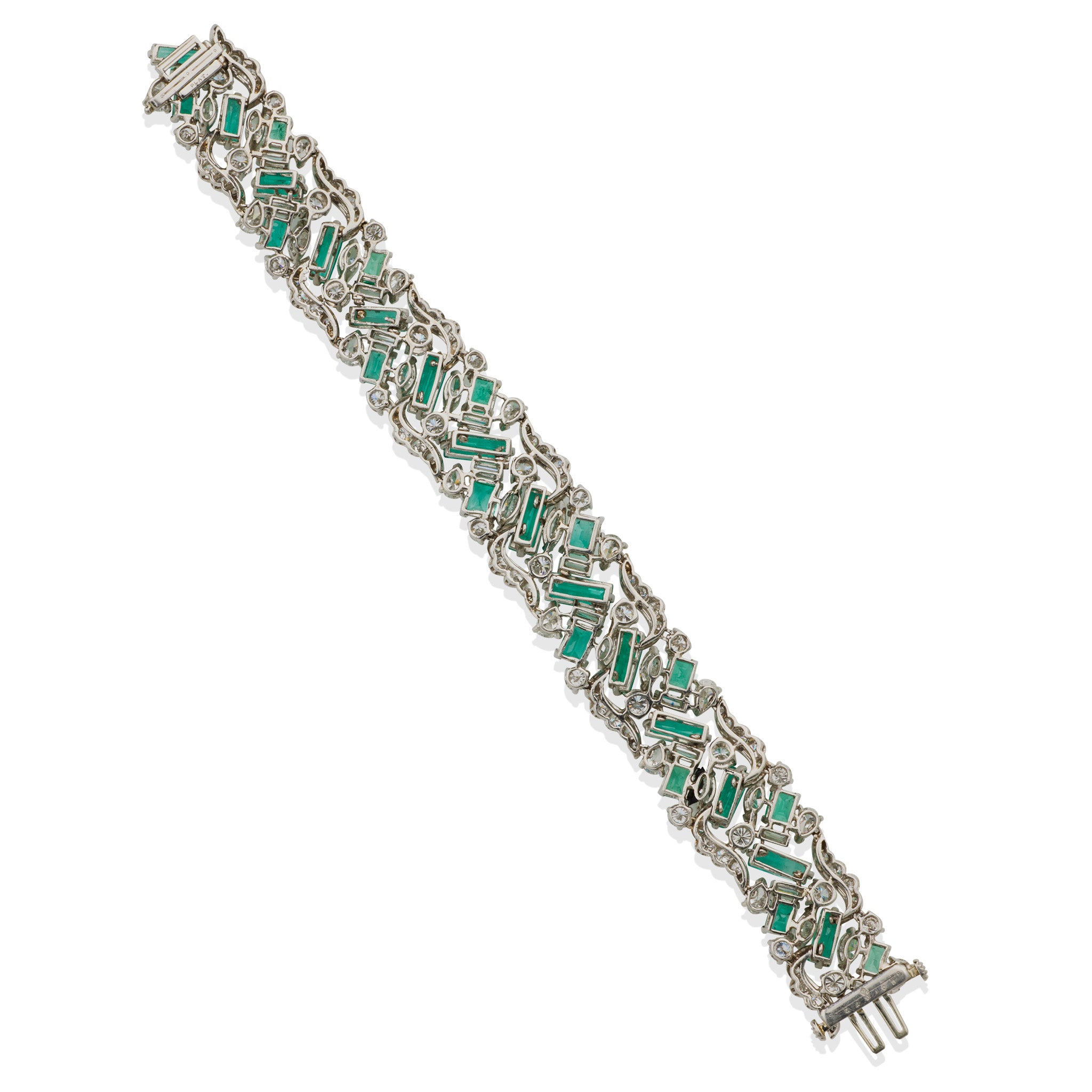 Oscar Heyman Emerald and Diamond Bracelet – Luxury 18K Gold Tennis Bracelet for Women, Elegant Jewelry Gift for Anniversary, Wedding, or Special Occasions