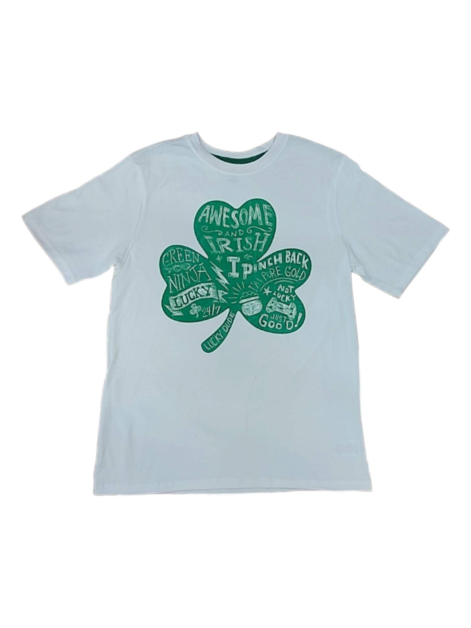 Boys White Clover Irish Pure Gold T-Shirt | St. Patrick's Day Shamrock Tee | Perfect for Irish Festivals, Parades & Holiday Celebrations