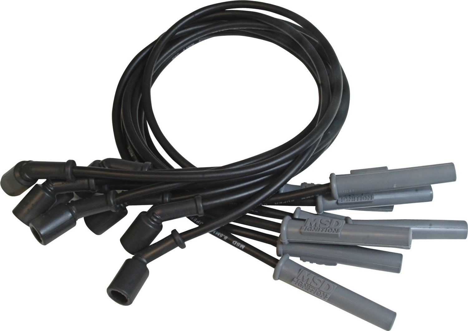 MSD 32823 Black 8.5mm Super Conductor Spark Plug Wire Set - High Performance Ignition Wires for Cars, Trucks & Racing Vehicles - Improves Engine Power & Fuel Efficiency