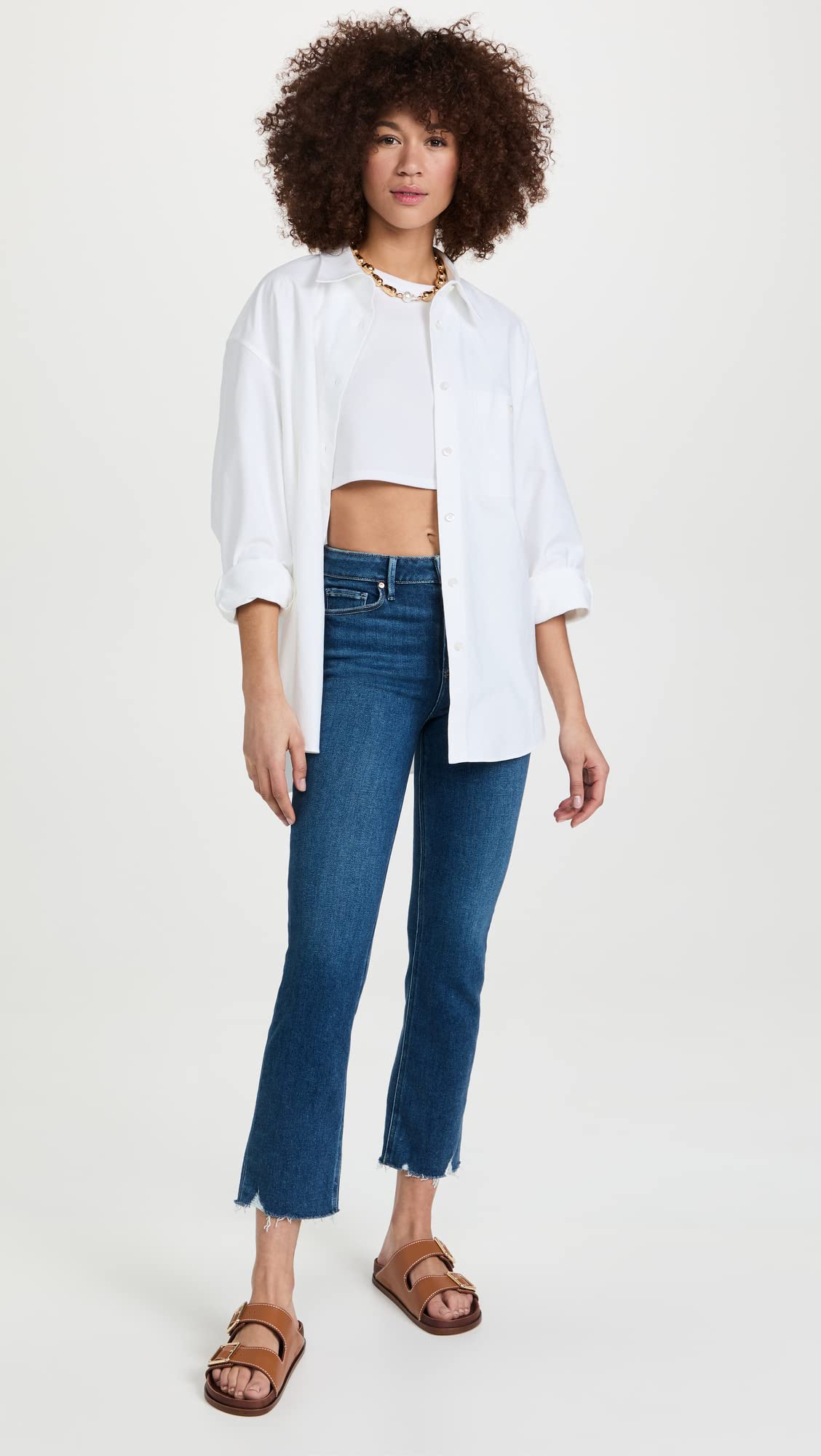PAIGE Women's Cindy Raw Cuff Jeans - High Waist Skinny Denim Pants for Everyday Wear | Casual, Office & Date Night Outfits