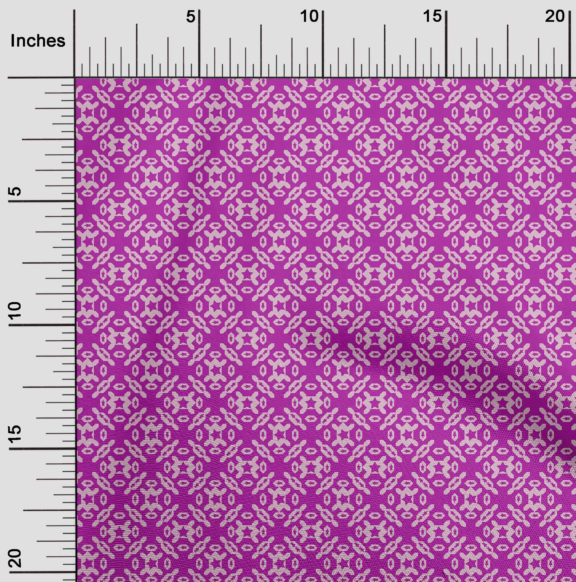 oneOone Rayon Fuschia Pink Dabu Print Dress Fabric - 56 Inch Wide by The Yard | Handmade Asian Batik Textile for Dresses, Skirts & Home Decor