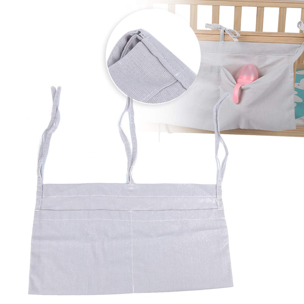 Gray Baby Nursery Organizer - Hanging Cloth Toy Storage Pouch for Crib, Stroller & Nursery Organization | Perfect for Diapers, Pacifiers & Baby Essentials