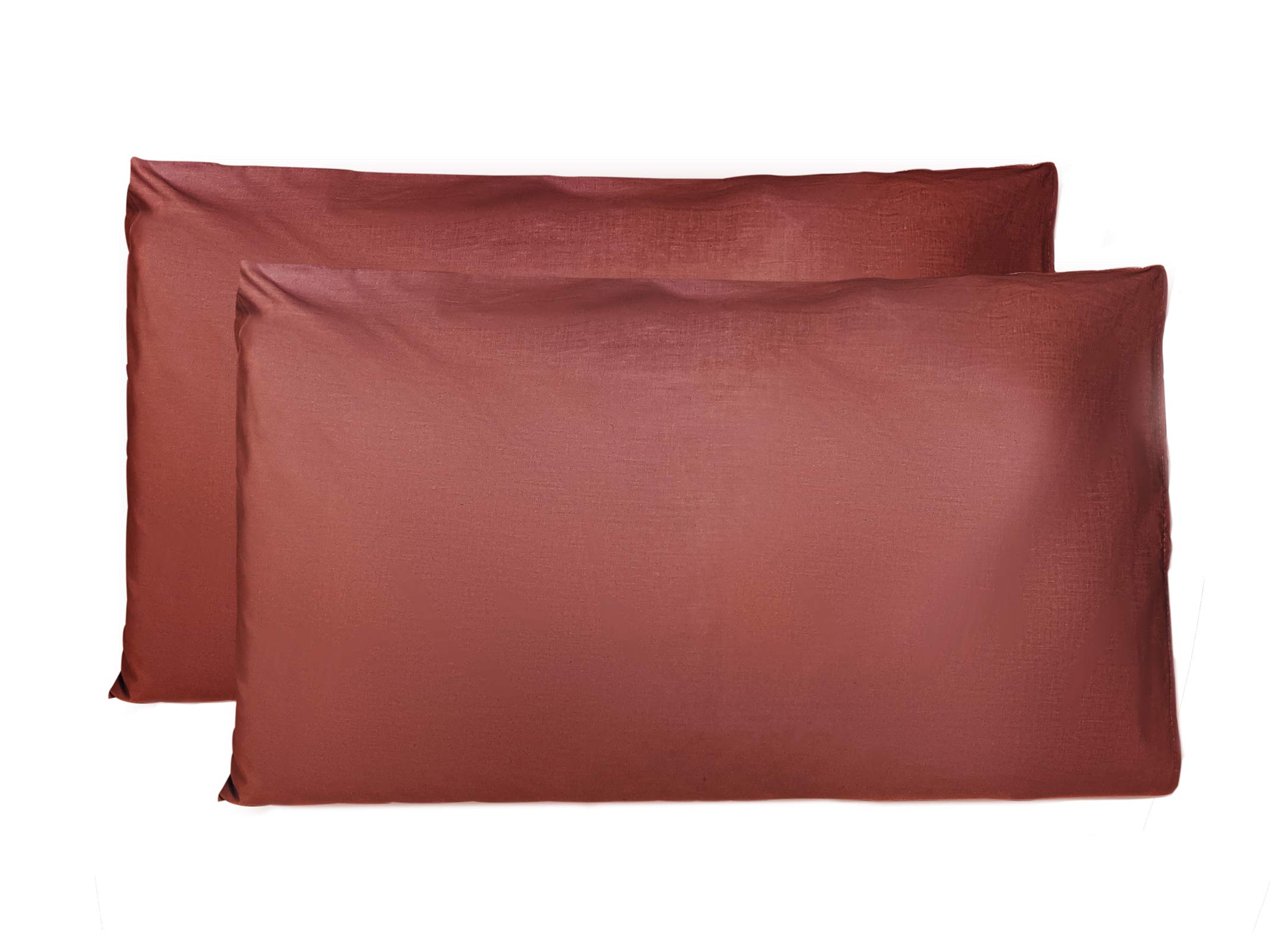 Premium 100% Cotton Pillowcase Set of 2 (40x80 cm) - Standard Size, Envelope Closure, Solid Bordeaux Color - Soft Bedding for Home, Hotel & Guest Room Comfort