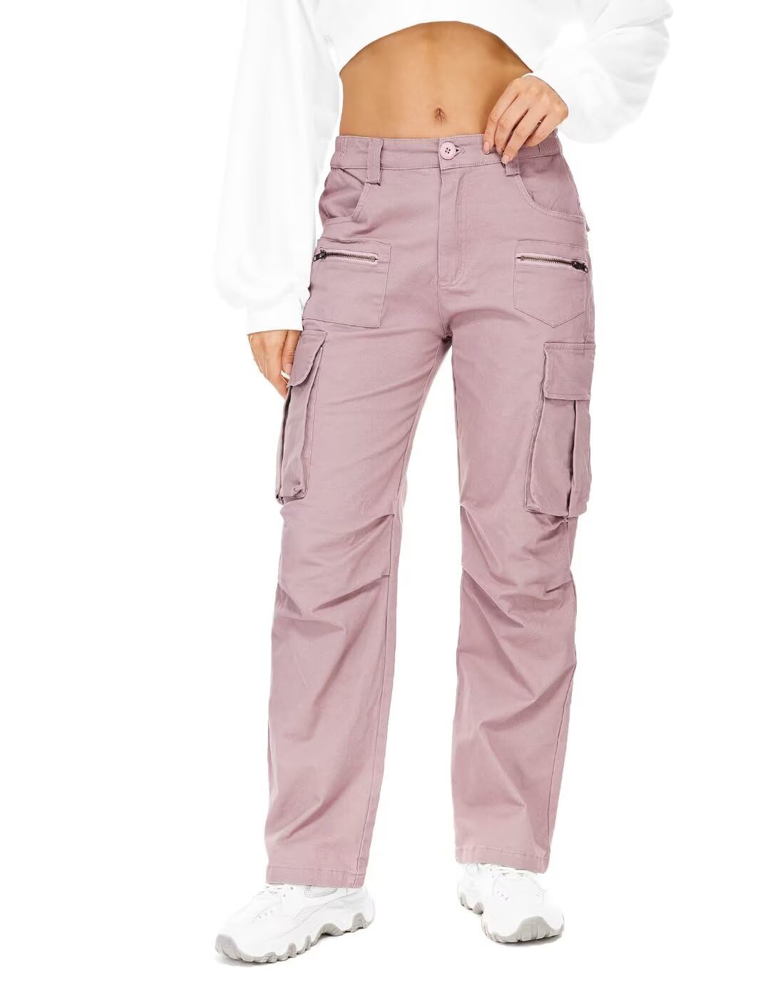 KOCTHOMY Women's Hiking Pants - Relaxed Fit Cargo Pants with Zipper Pockets, No Belt Needed - Perfect for Outdoor Adventures, Casual Work & Travel