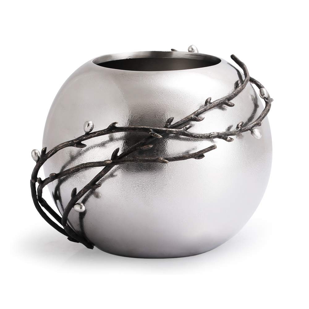 Nickel-Plated Willow Rose Vase - Elegant Floral Centerpiece for Wedding & Home Decor (2019 Collection #123400) | Perfect for Dining Table, Living Room, and Event Decorations